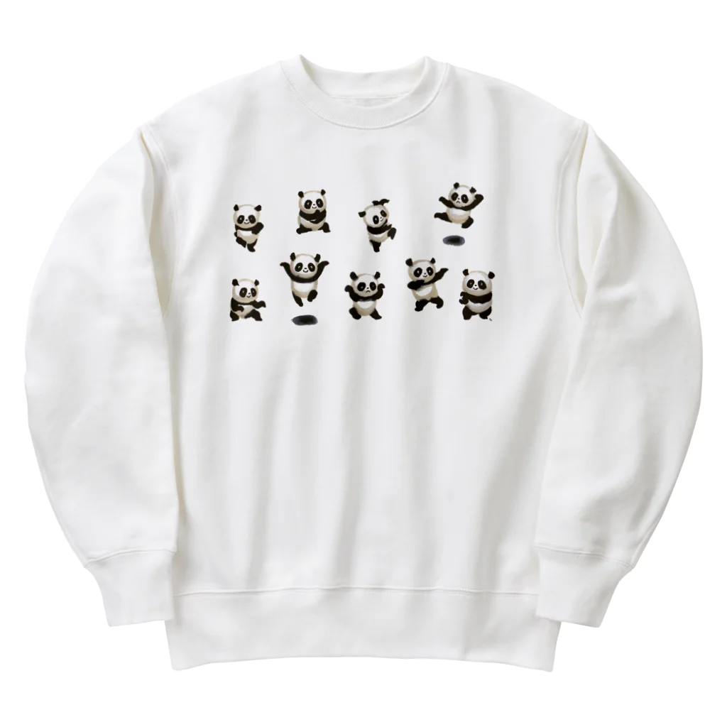 segasworksの功夫のパンダちゃん（横構図） Heavyweight Crew Neck Sweatshirt