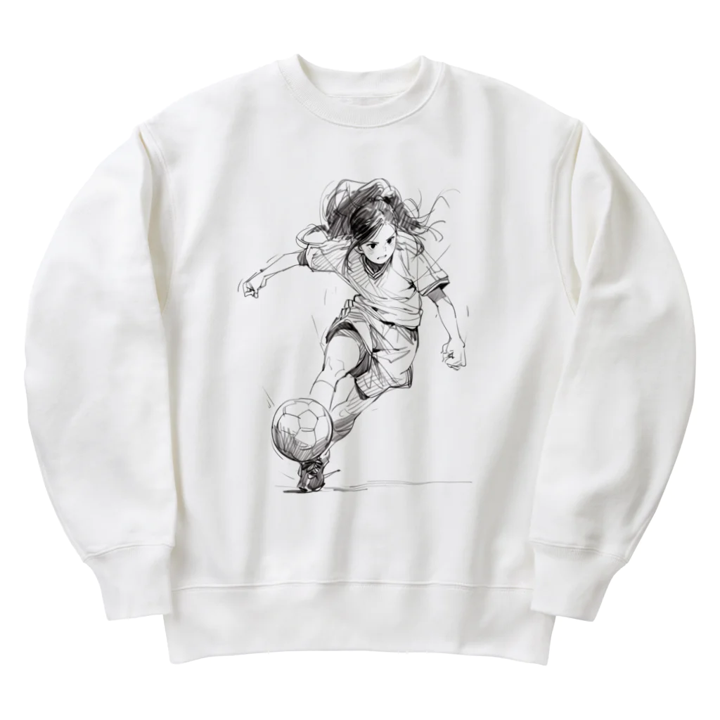 sports_musumeのサッカー女子 Heavyweight Crew Neck Sweatshirt