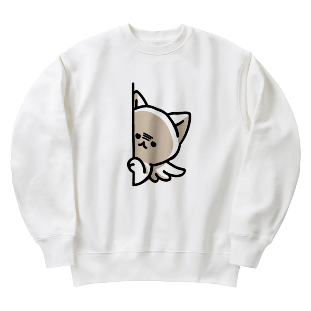 Mystery Cat Worldのじっと見つめるねこ Heavyweight Crew Neck Sweatshirt