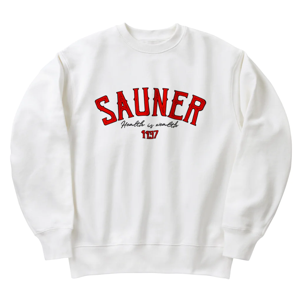 Super Sauna StyleのSAUNER1137 Red Heavyweight Crew Neck Sweatshirt