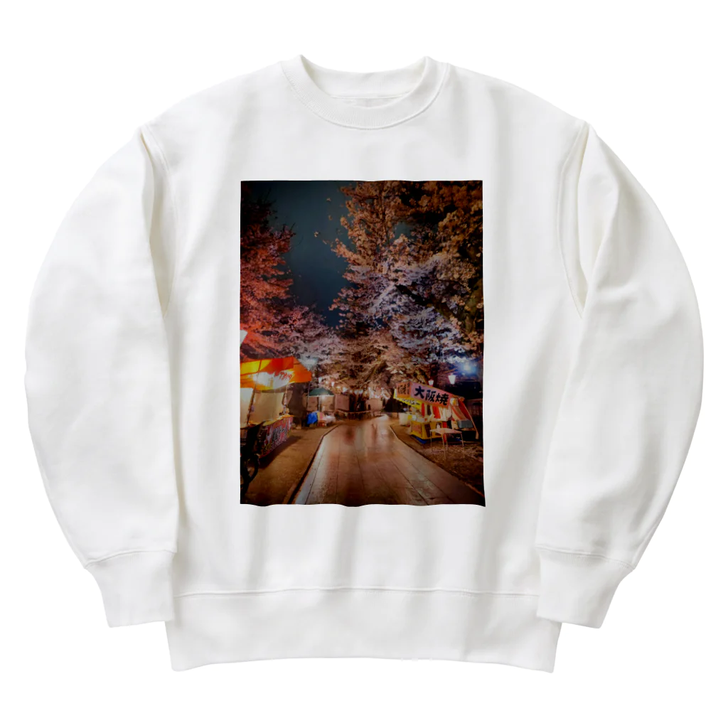 hot_calpisの夜桜 Heavyweight Crew Neck Sweatshirt