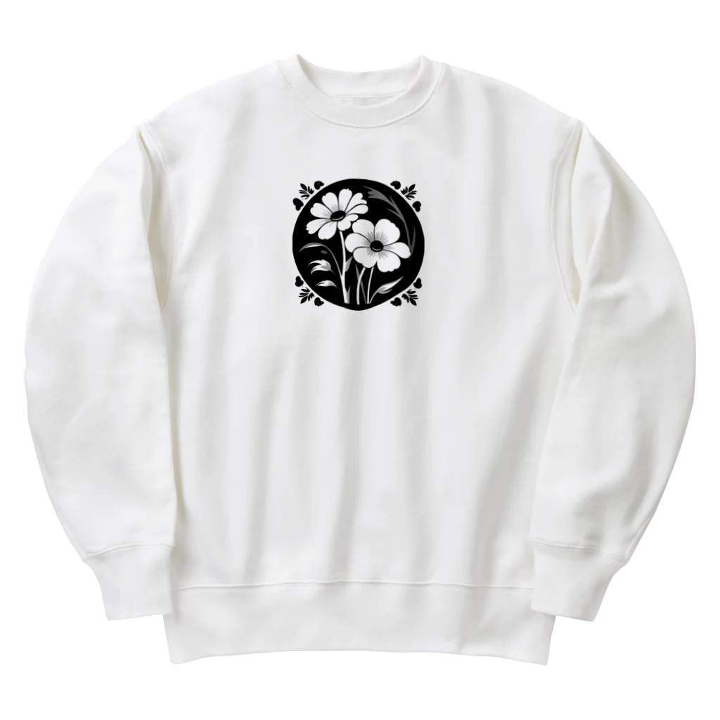 ファンシーTシャツ屋のクールなトライバルフラワーⅣ Heavyweight Crew Neck Sweatshirt