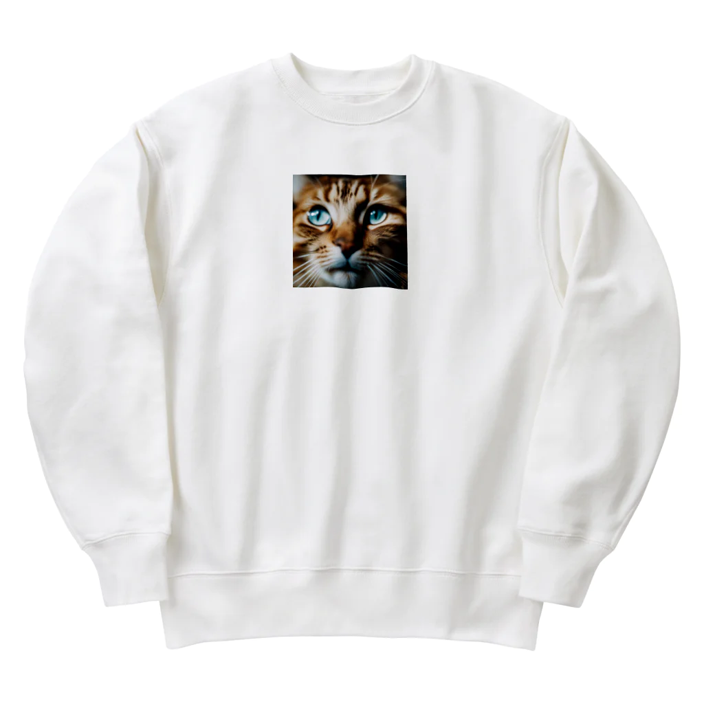 しんの考え事している猫 Heavyweight Crew Neck Sweatshirt