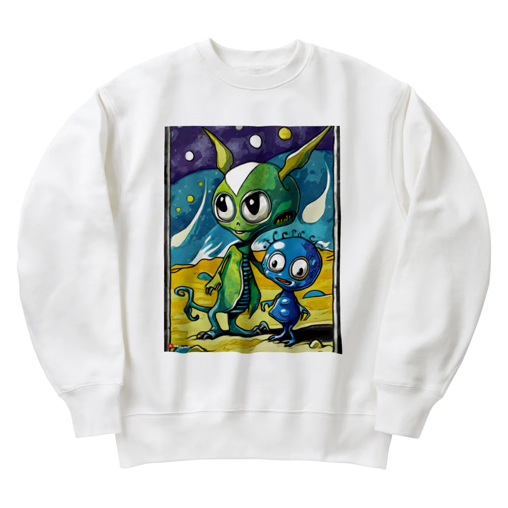 Paonのズーの可愛い宇宙人 Heavyweight Crew Neck Sweatshirt