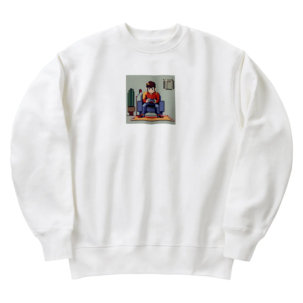 y-syo-のゲームするロケットボーイ Heavyweight Crew Neck Sweatshirt