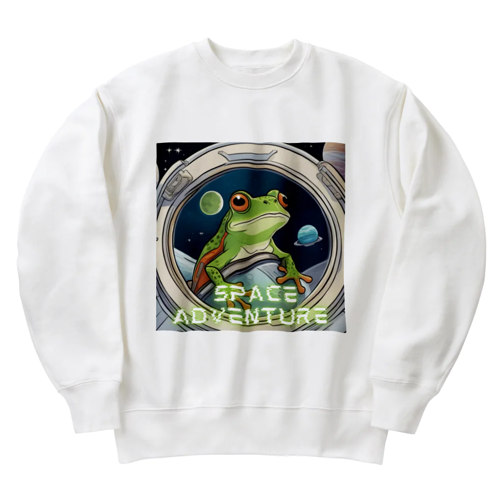 FROG GEKO-下戸のかわず-の"Frog on a Space Adventure Heavyweight Crew Neck Sweatshirt