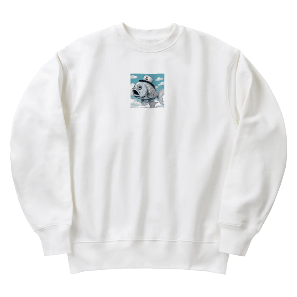 帆風の画材船の帽風のスカイフィッシュ Heavyweight Crew Neck Sweatshirt