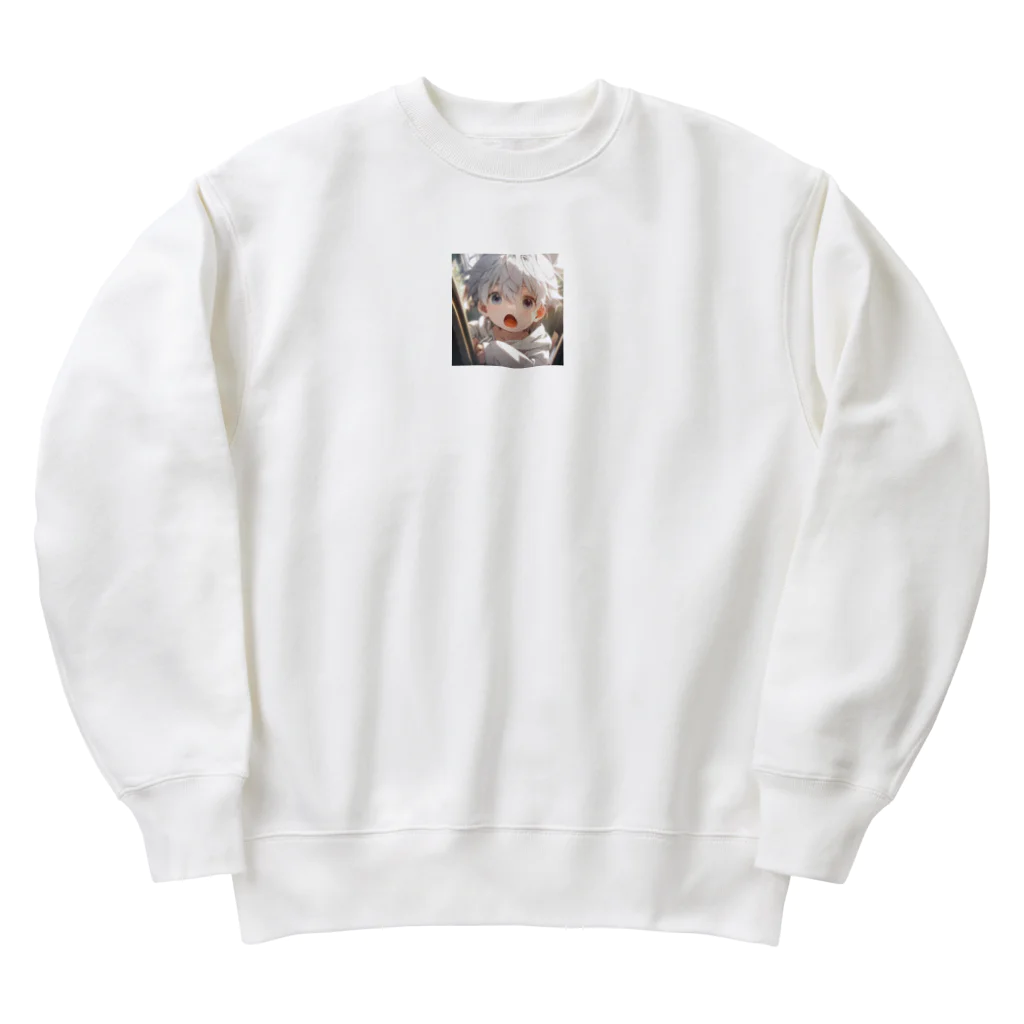 ∬ちゃむまちゃ∬(正月SP荒野の光)のまちゃのイラストグッツ Heavyweight Crew Neck Sweatshirt