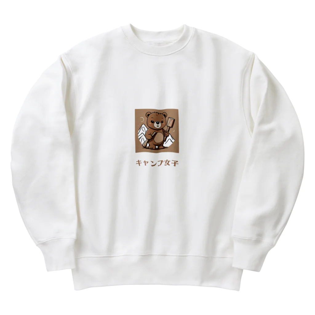 PORUPORU789の薪割りくまちゃん Heavyweight Crew Neck Sweatshirt