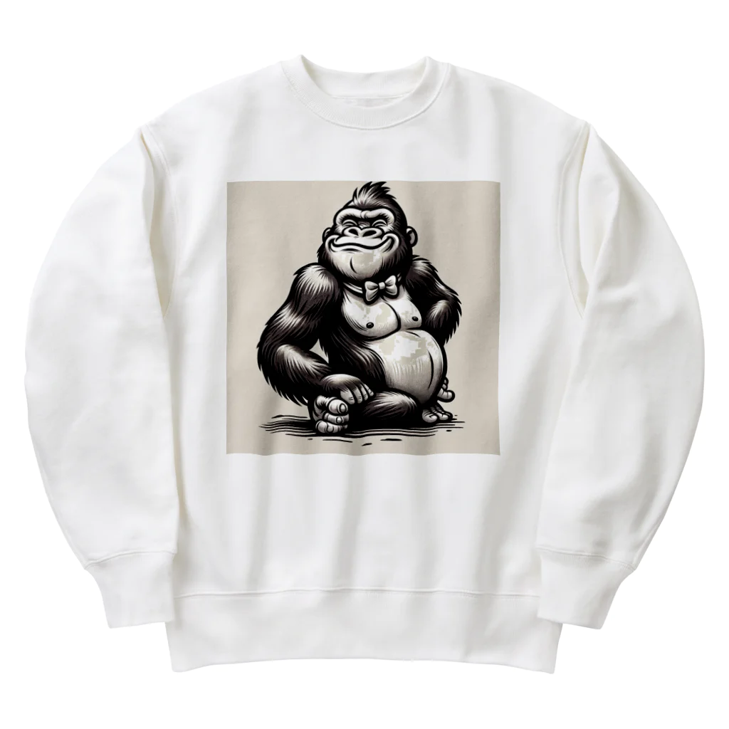 たろすけの笑顔ゴリラ Heavyweight Crew Neck Sweatshirt