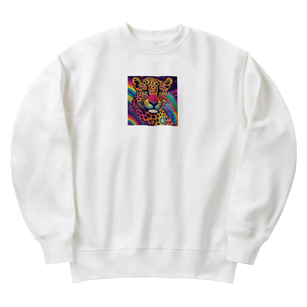 サイケデリックな世界のpsychedelicなヒョウ Heavyweight Crew Neck Sweatshirt