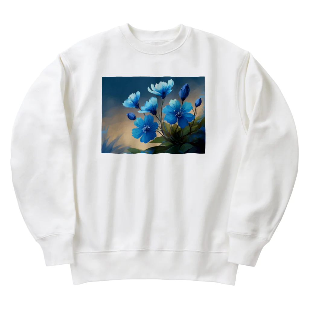 Happy Shopの青い花 Heavyweight Crew Neck Sweatshirt