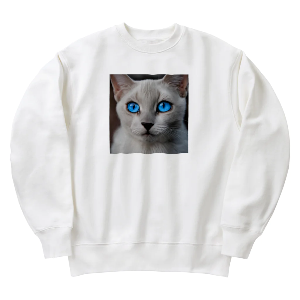 ソラトラの青目の猫 Heavyweight Crew Neck Sweatshirt