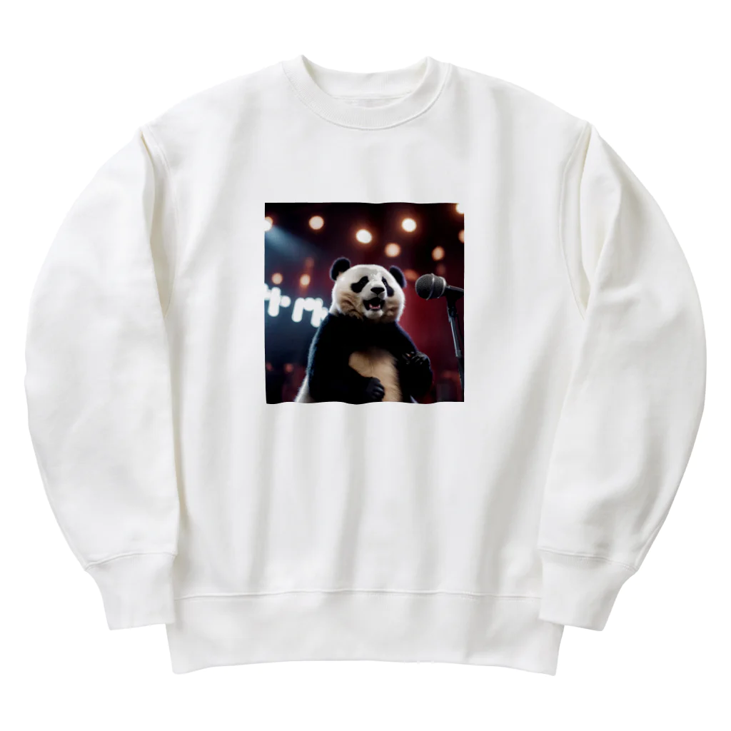 Nippon-Aiのパンダ☆歌う♪ Heavyweight Crew Neck Sweatshirt