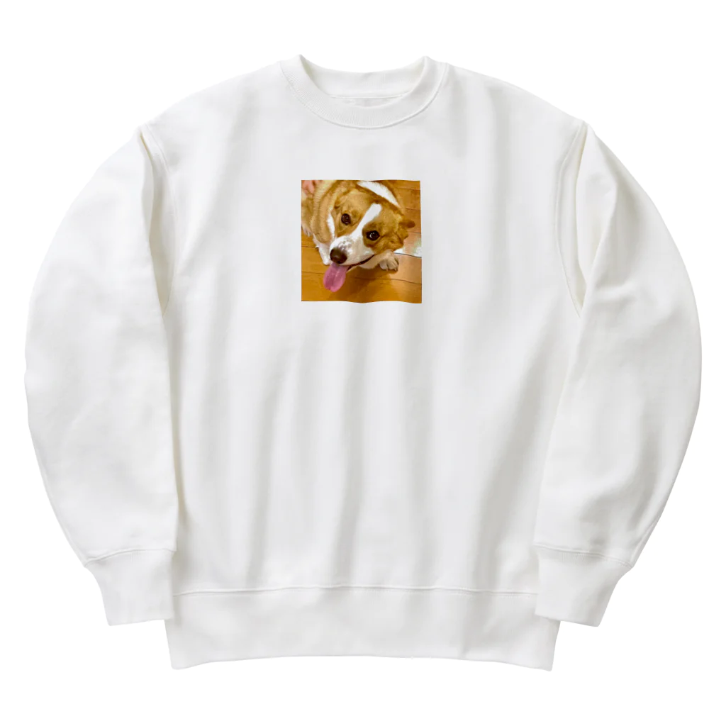 "Canvas Harmony"の笑顔溢れるコーギー、あおくん Heavyweight Crew Neck Sweatshirt