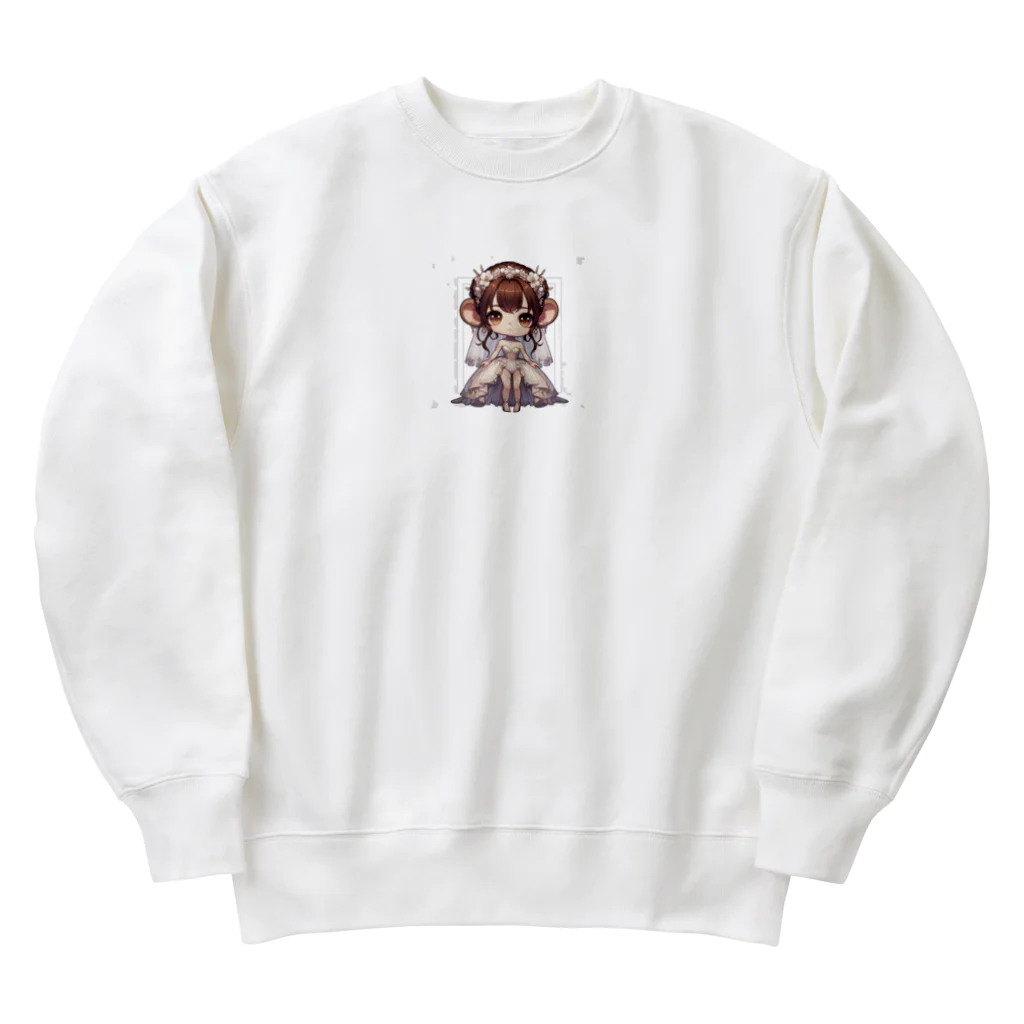 干支シティの申の花嫁 Heavyweight Crew Neck Sweatshirt