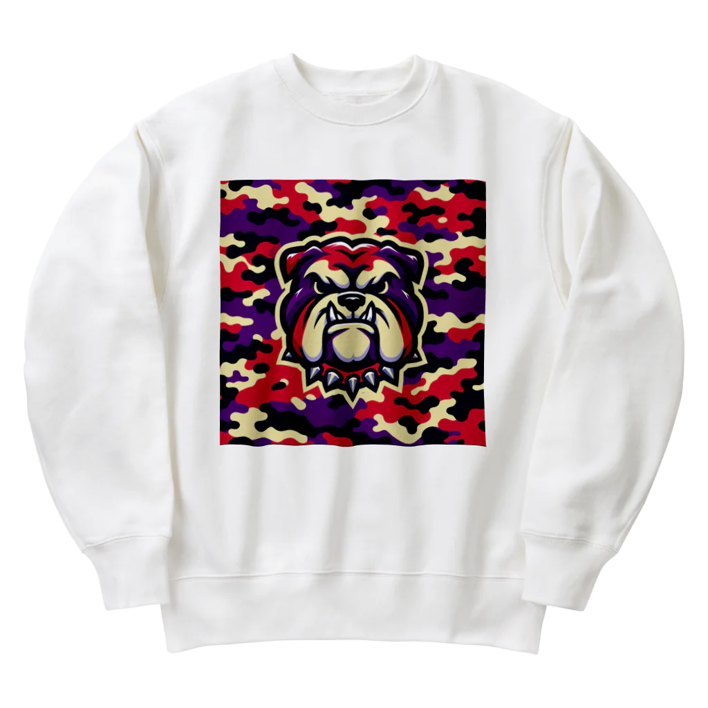 迷彩キャラクター工房の迷彩ブルドッグ Heavyweight Crew Neck Sweatshirt