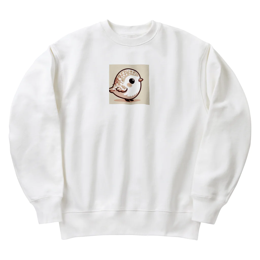 酉年による鳥好きのための鳥デザインのキュートな横顔のシマエナガ Heavyweight Crew Neck Sweatshirt