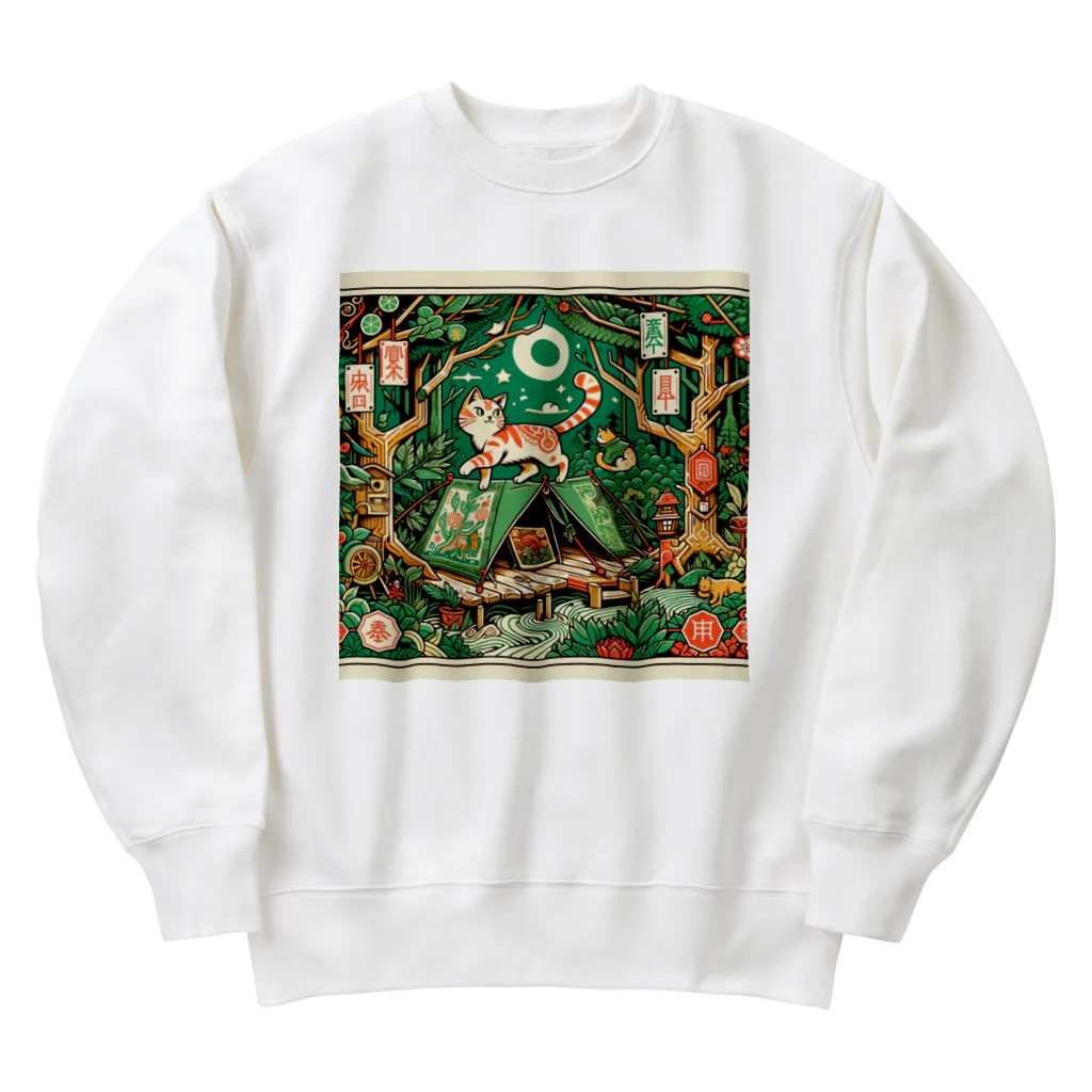 Aoyanicの猫野営オリエンタル Heavyweight Crew Neck Sweatshirt