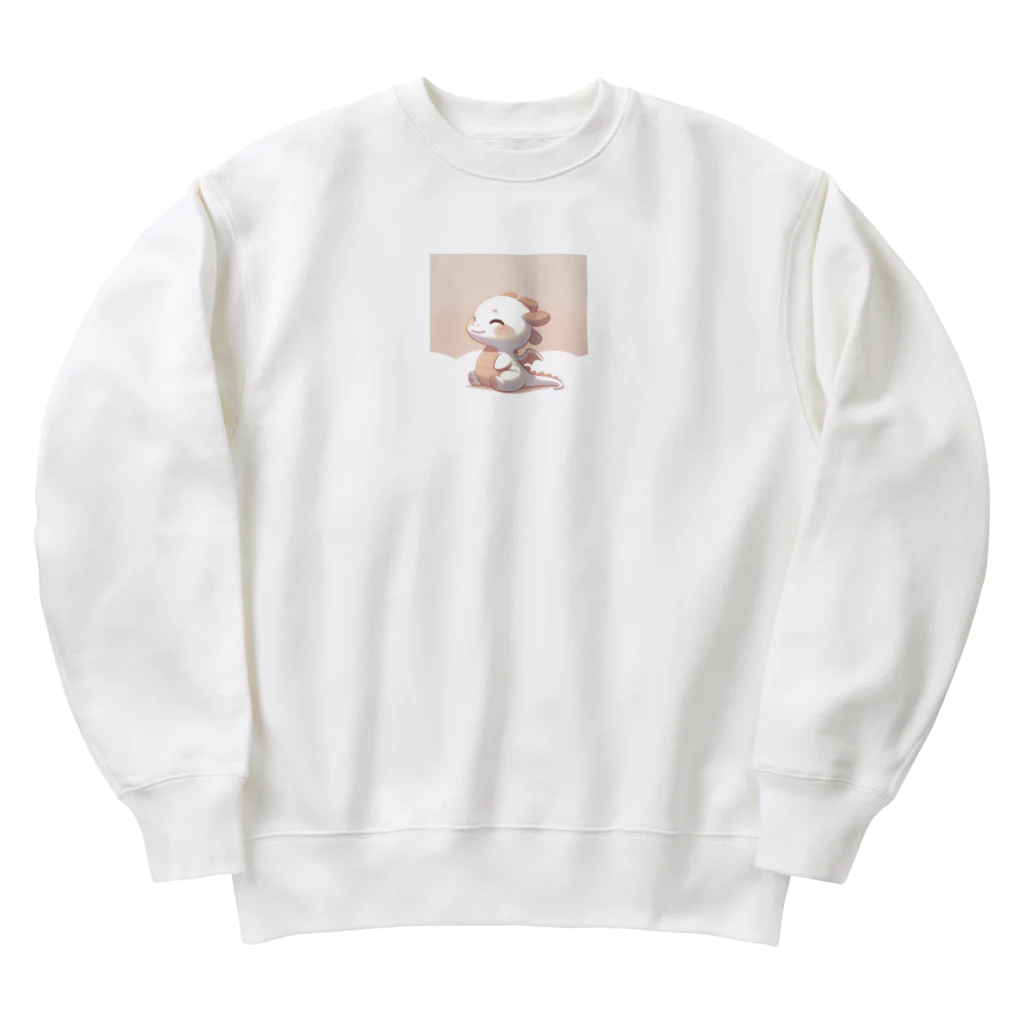 可愛らしいドラゴンのイラストグッズ店のかわいらしいドラゴン Heavyweight Crew Neck Sweatshirt