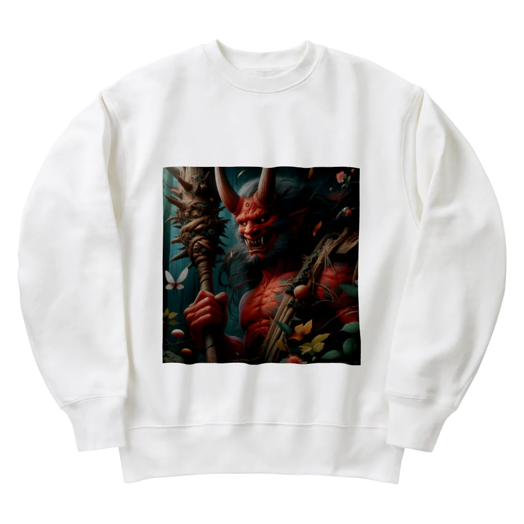 ふみことばの鬼の安らぎ Heavyweight Crew Neck Sweatshirt