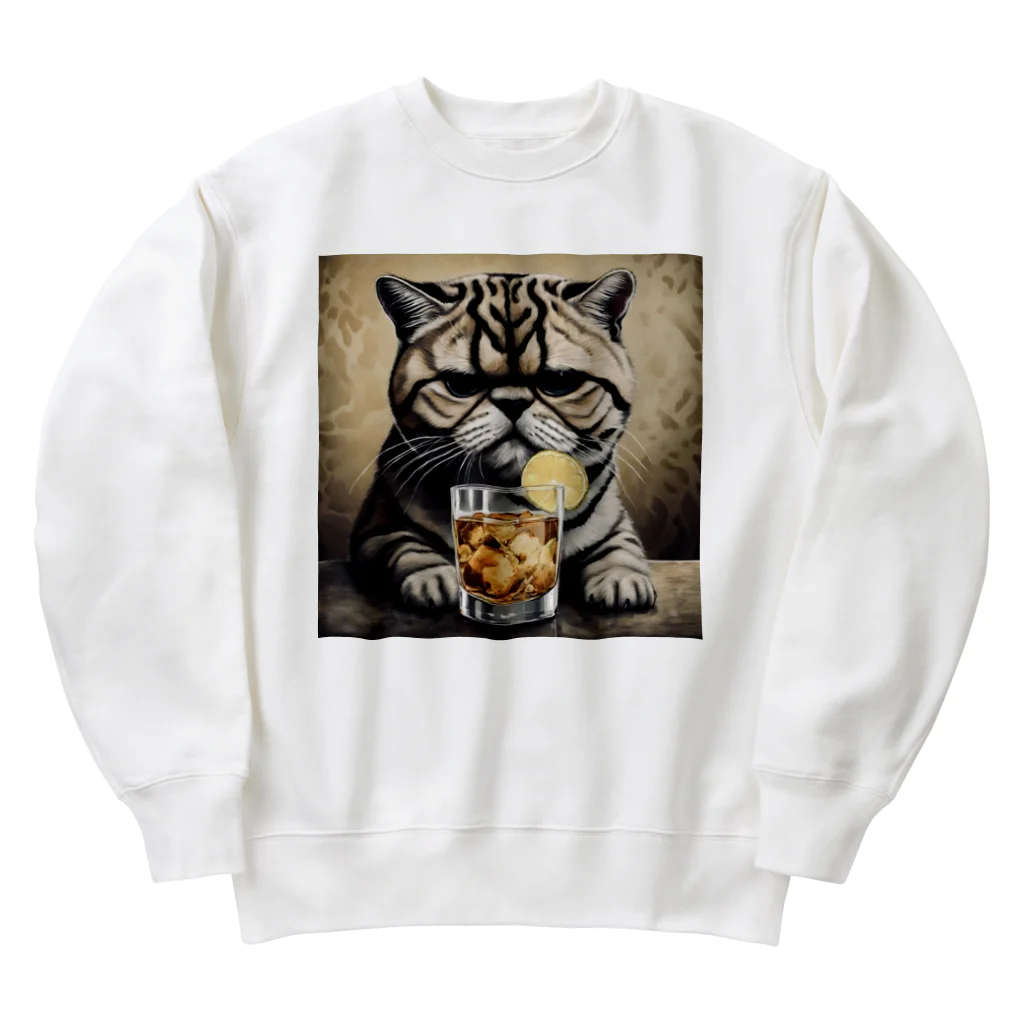 ELDADYのお疲れネコちゃんテキーラでサルー！ Heavyweight Crew Neck Sweatshirt