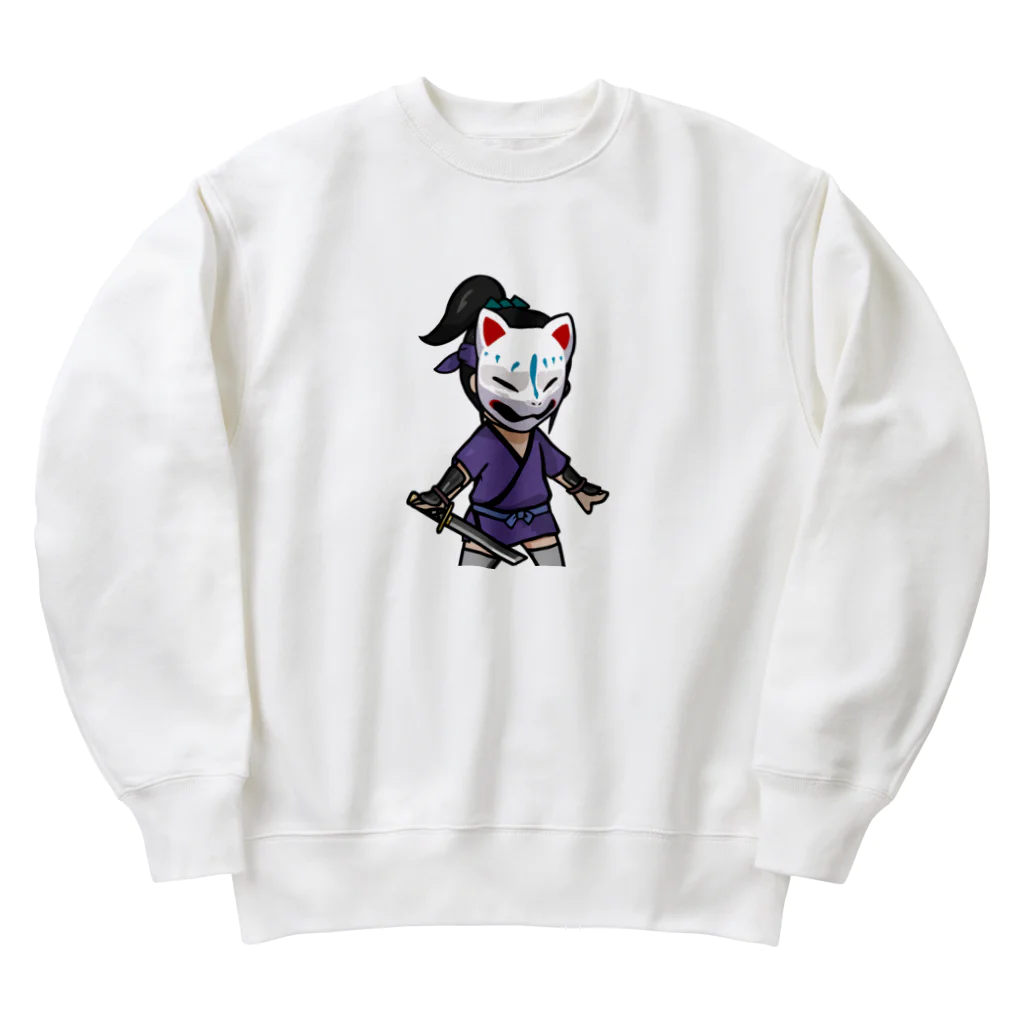 ninjayaの狐白（クリプト忍者） Heavyweight Crew Neck Sweatshirt