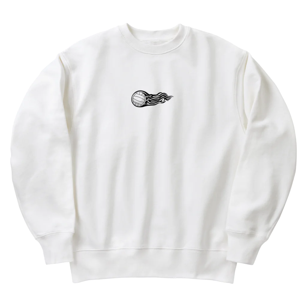 【volleyball online】の火を纏ったバレーボールの瞬間 Heavyweight Crew Neck Sweatshirt