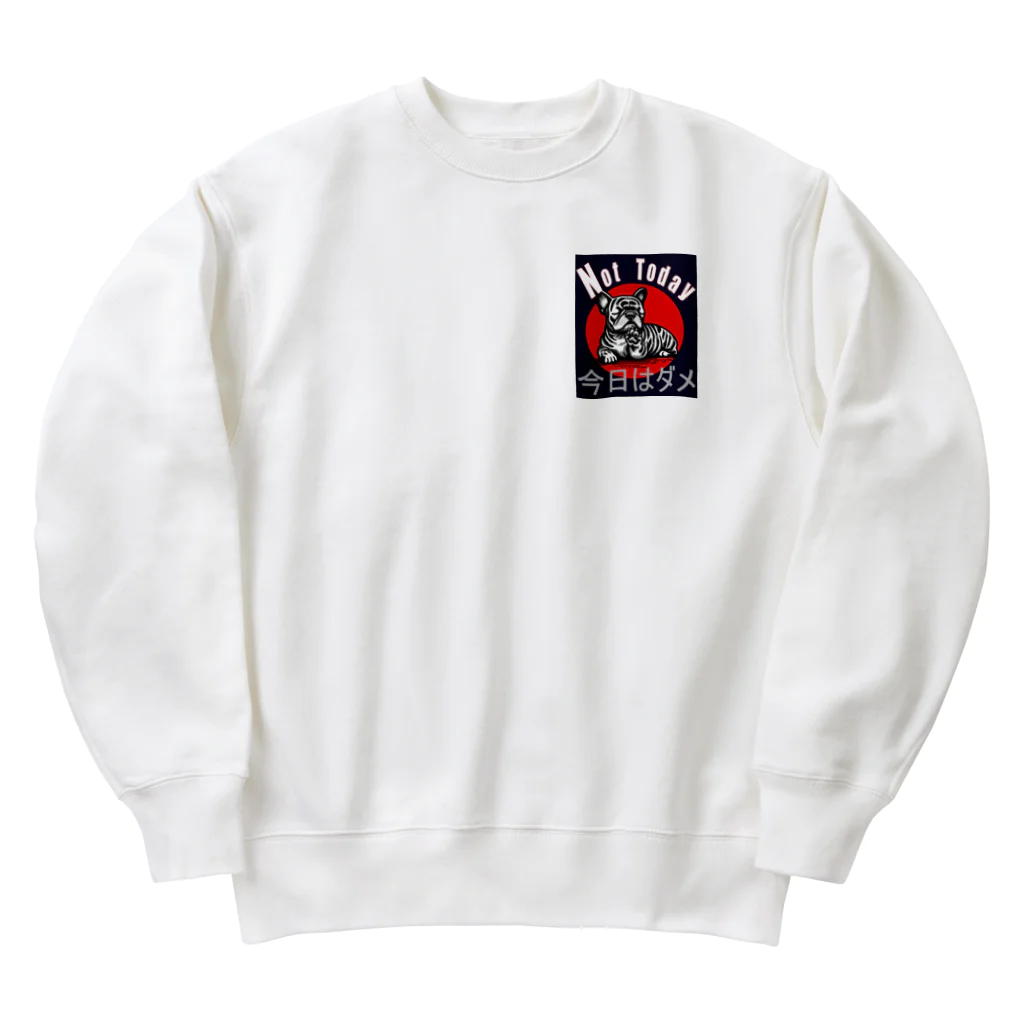 oortclouds shopの"Not Today."今日はダメ。のロゴ入りフレブルのイラストです。 Heavyweight Crew Neck Sweatshirt