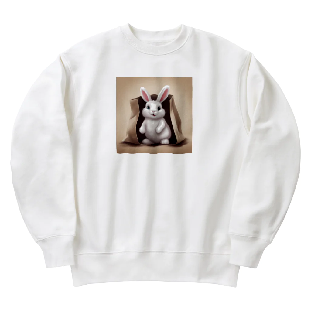 Mioキャンバスの夢工房　 の可愛らしさ100％の袋入りフサフサうさぎ！ Heavyweight Crew Neck Sweatshirt