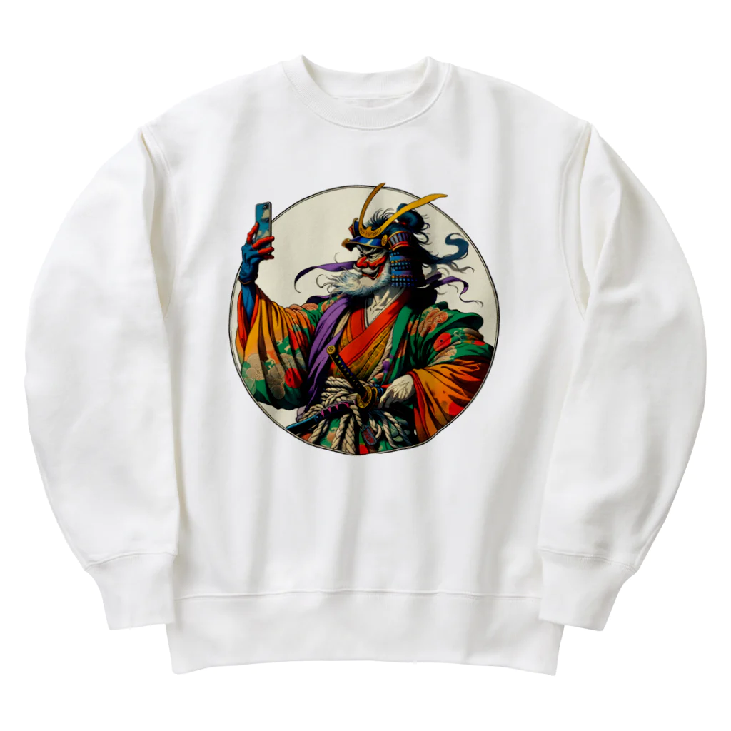 manyou-lab_Ukiyo-eの浮世絵 ド派手侍 Ukiyoe Flamboyant Samurai [UDS-DL-SR001-0010] Heavyweight Crew Neck Sweatshirt