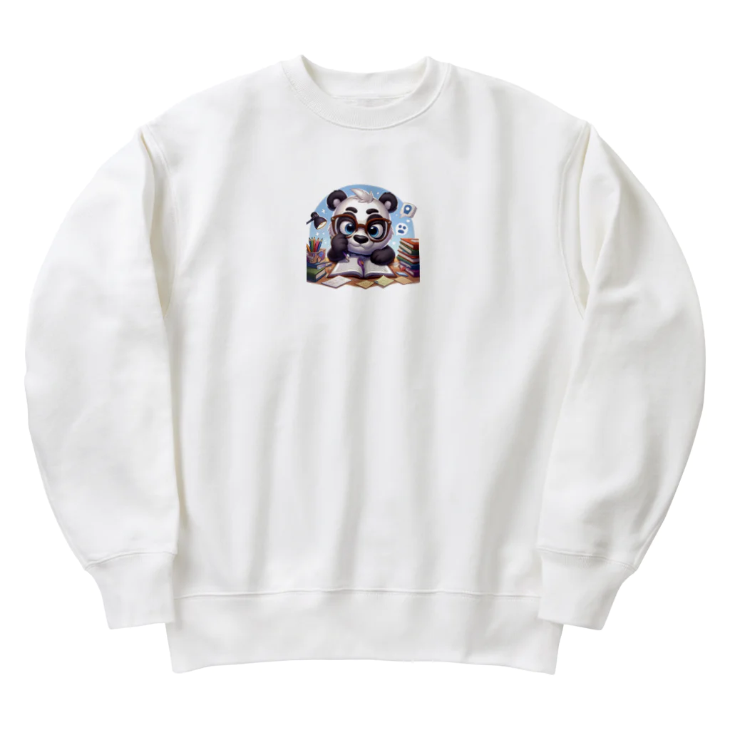 ぺけぽんオリジナルグッズのお勉強中のパンダ Heavyweight Crew Neck Sweatshirt