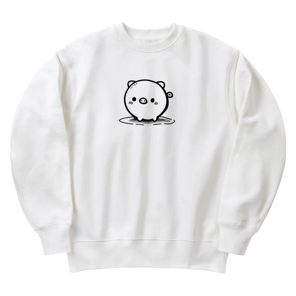 終わらない夢🌈のまんまる🐷ぶたちゃん😍 Heavyweight Crew Neck Sweatshirt