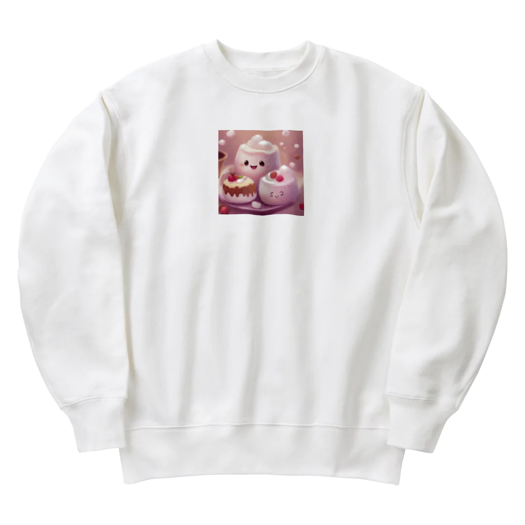 amxafukのふわふわマシュマロかわいいプリン Heavyweight Crew Neck Sweatshirt