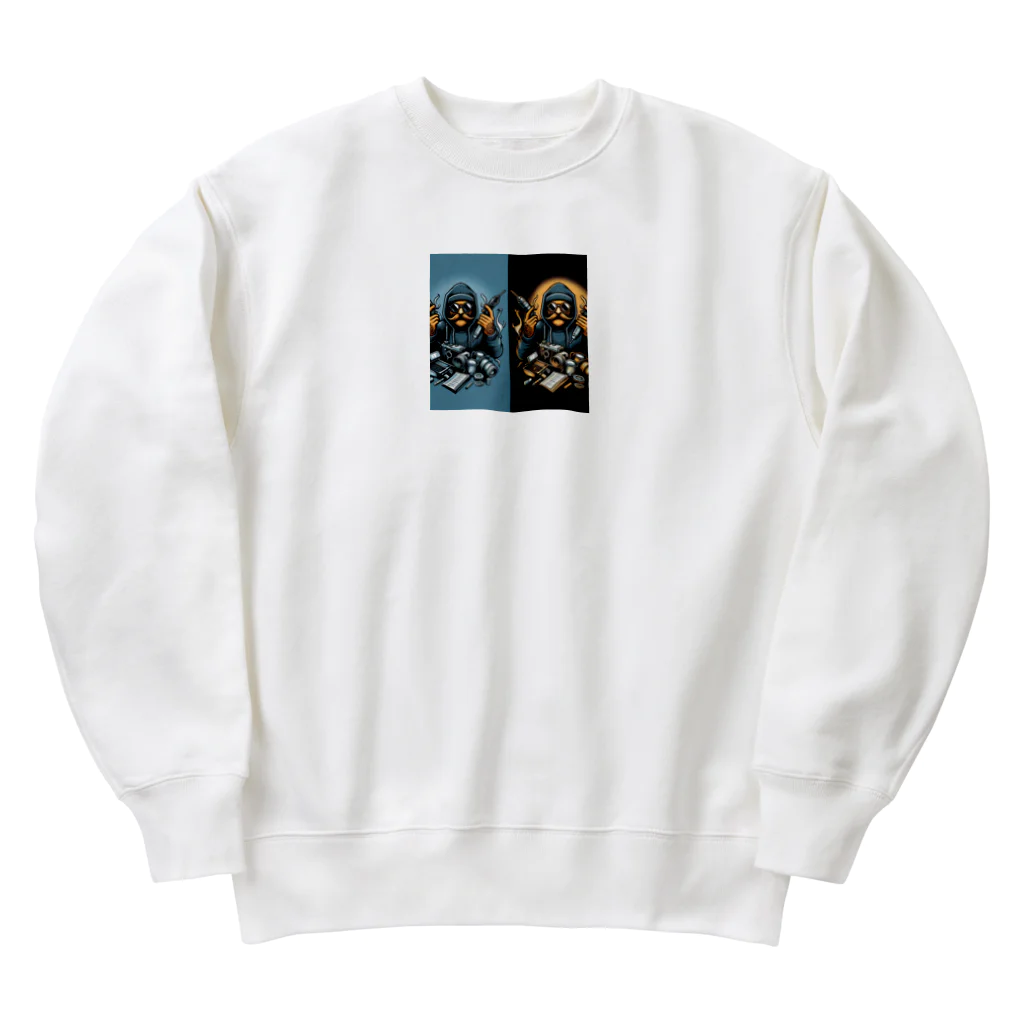 X_TK_Xのカメラを改造するおじさん Heavyweight Crew Neck Sweatshirt