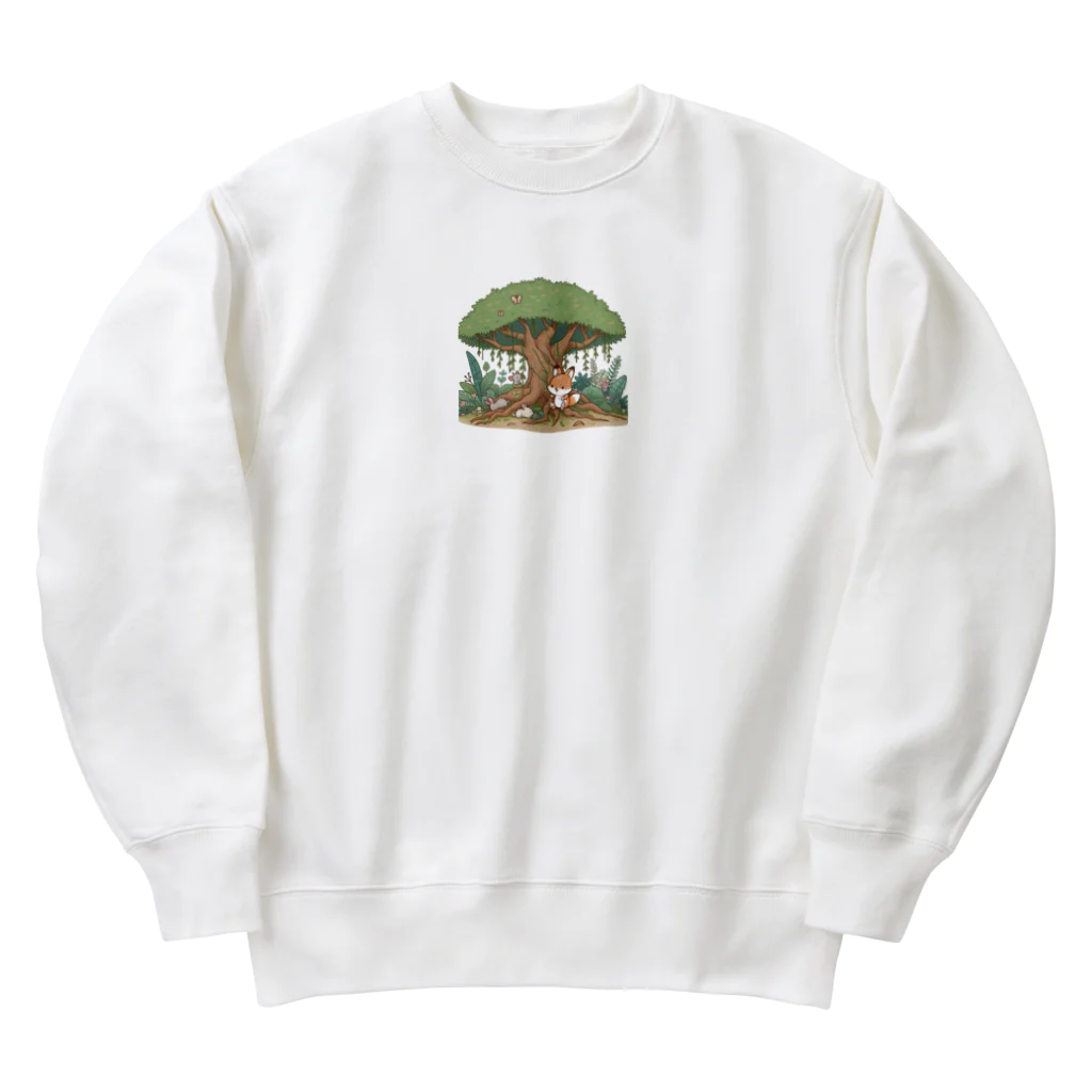 星パンダショップのガジュマルとキツネと森の仲間たち Heavyweight Crew Neck Sweatshirt