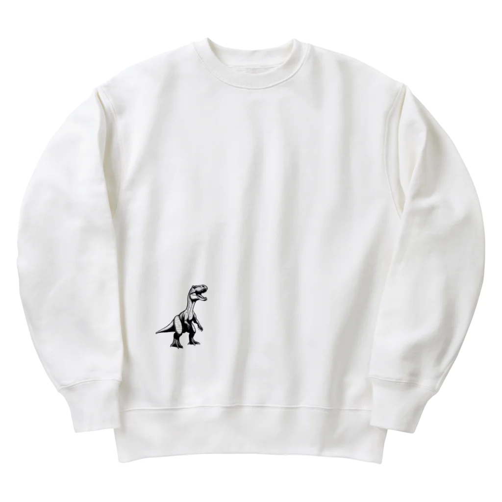 鉛筆画コレクションの恐竜 Heavyweight Crew Neck Sweatshirt