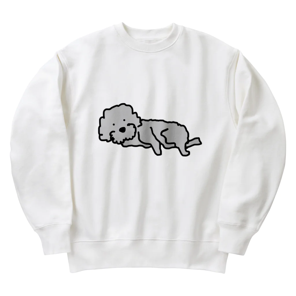 カール亭のなにか？とちょっ起きるワンさん　犬 Heavyweight Crew Neck Sweatshirt