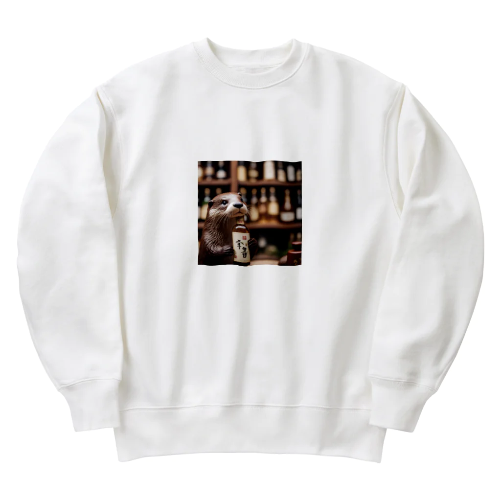 「動物ミリ屋」のカワウソのパーくん Heavyweight Crew Neck Sweatshirt