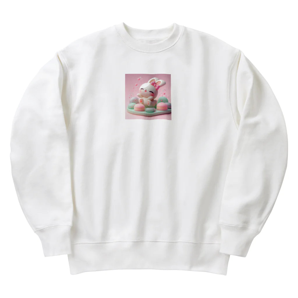 星パンダショップのほわほわマカロンうさぎ Heavyweight Crew Neck Sweatshirt