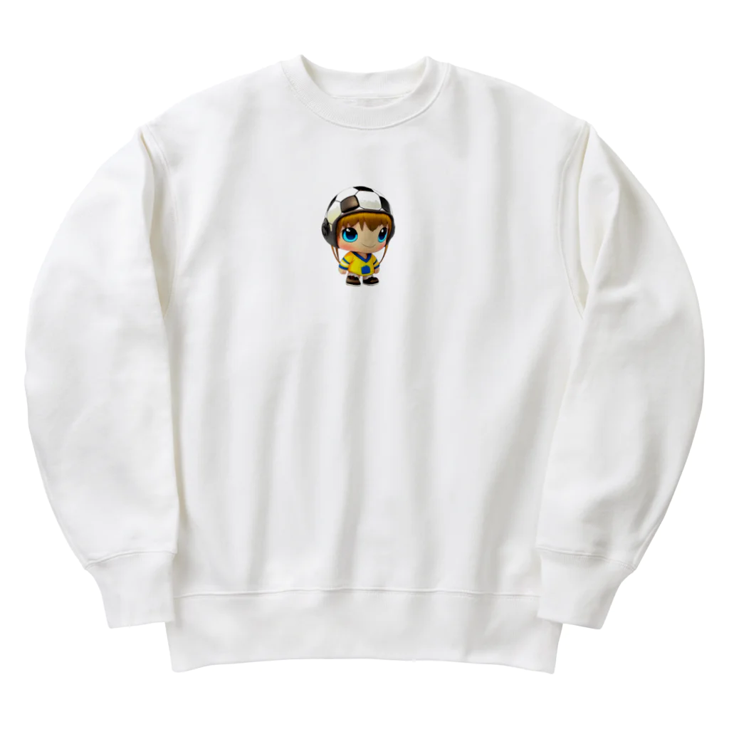 ぱんだまんのサッカー大好き！ Heavyweight Crew Neck Sweatshirt