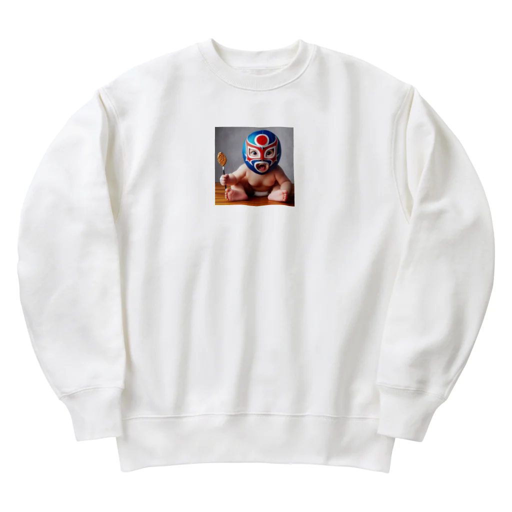 taka-kamikazeの赤ちゃん覆面レスラー2 Heavyweight Crew Neck Sweatshirt