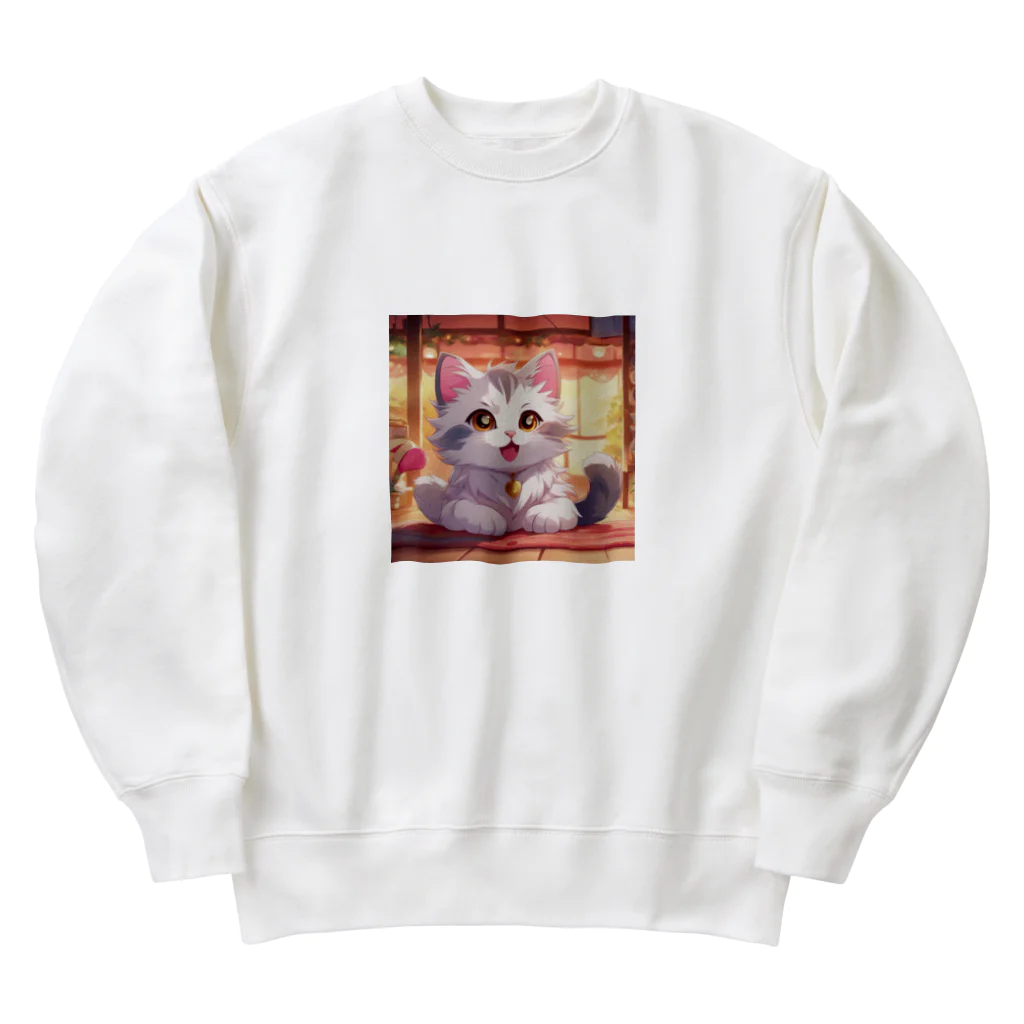 kuromasu_yuzuの夕焼けにゃんにゃん Heavyweight Crew Neck Sweatshirt