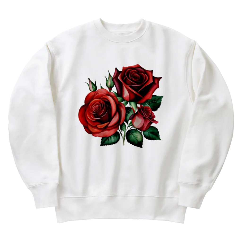 J-M-Kのレッドローズ Heavyweight Crew Neck Sweatshirt