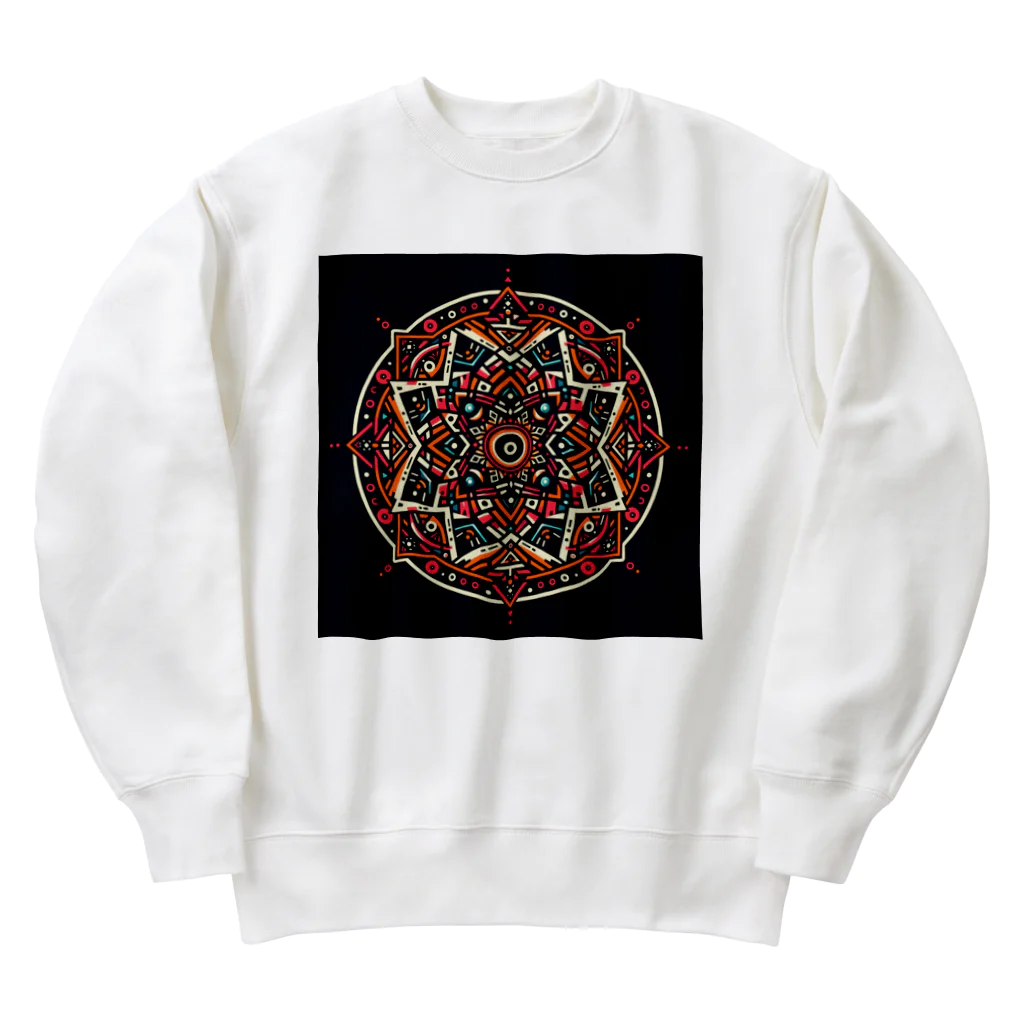 トトベス(T∴B∴M∴)🕊️のルートチャクラ太陽瞑想☀️サイケデリックマンダラ Heavyweight Crew Neck Sweatshirt