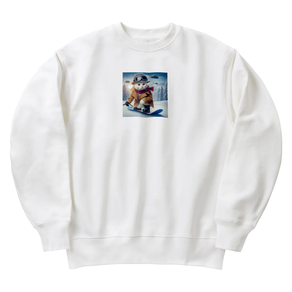 Niina24の白猫探偵の冬休み Heavyweight Crew Neck Sweatshirt