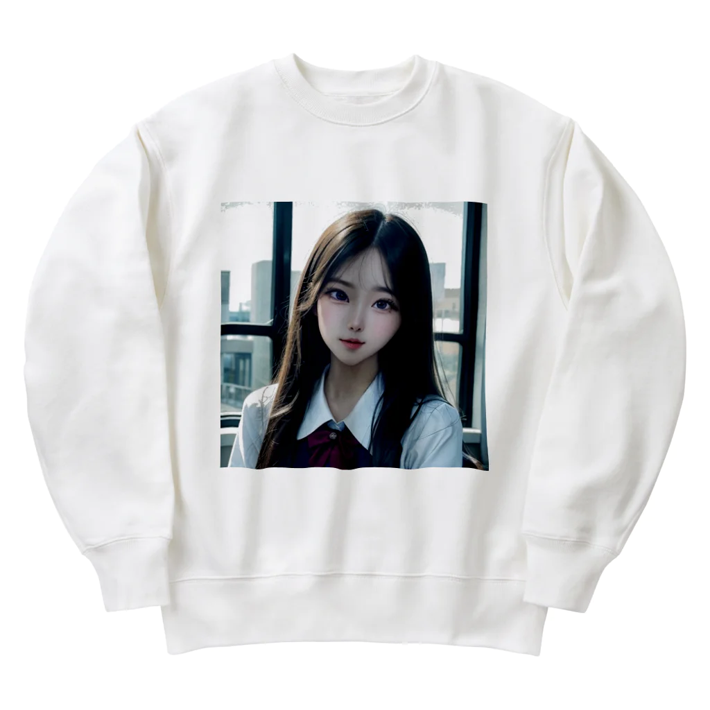 AI美女書架のAI美女子高生　アサミ Heavyweight Crew Neck Sweatshirt