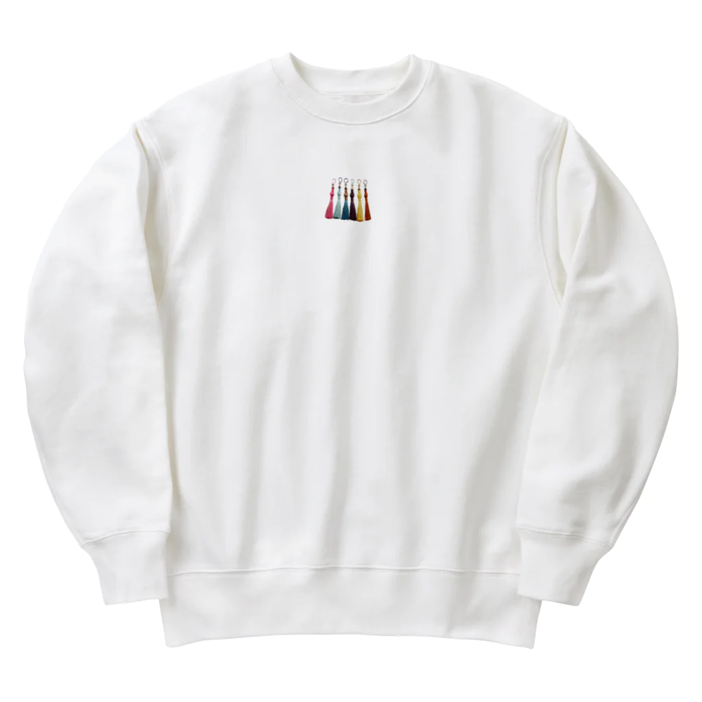 motsunabeeの華やかなタッセル柄アイテム！Tシャツ、靴下、マグカップ、ブランケットをお見逃しなく！ Heavyweight Crew Neck Sweatshirt