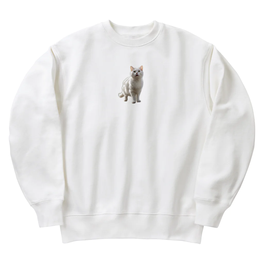 kiryu-mai創造設計の白猫ちゃん Heavyweight Crew Neck Sweatshirt