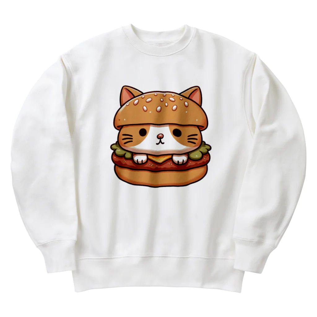 ゆるきゃら製作所の猫バーガー Heavyweight Crew Neck Sweatshirt